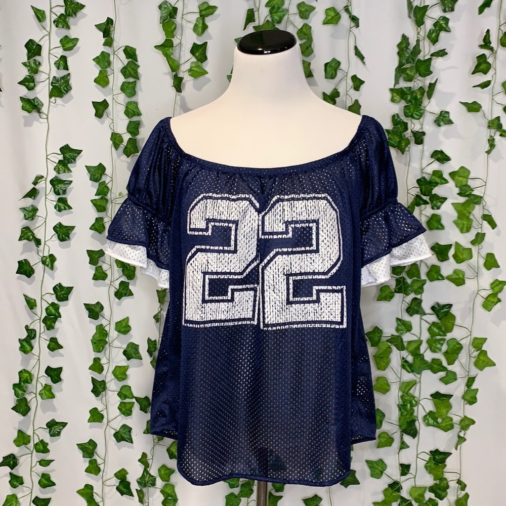 🌻2/$10 VaVa by Joy Han Off The Shoulder Football Jersey